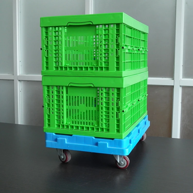 Groove Design Multi-function Plastic Heavy Duty 150 kg Platform Moving Cart Moving Tool for Crate