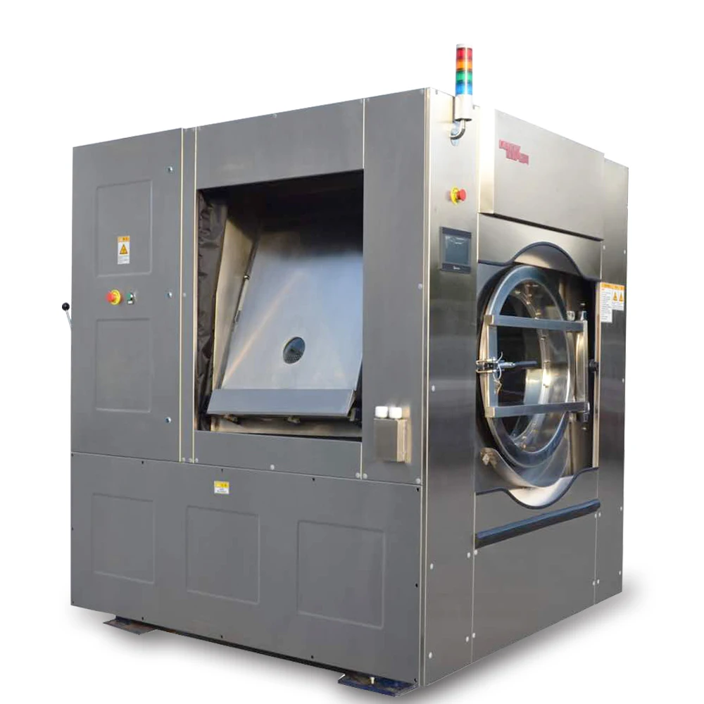 50kg 100kg Hospital laundry with Laundry Mate medical barrier washers, dryers and ironers. Hygienic laundry concept.