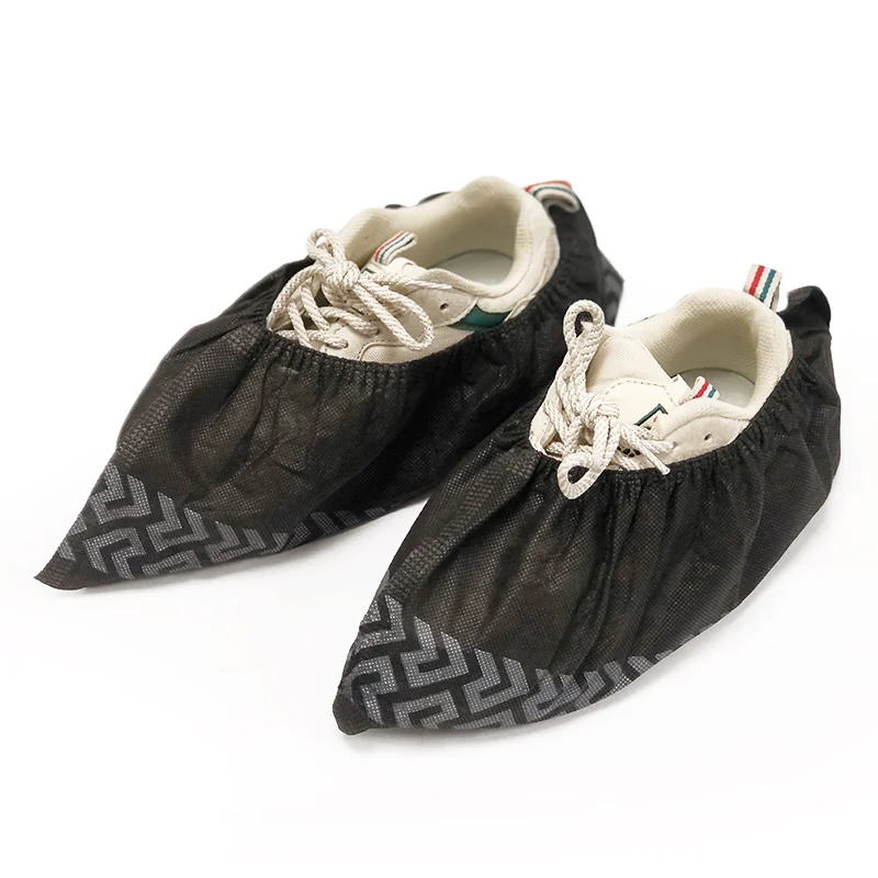 Anti-skid PP+CPE Surgical Medical Black  Shoe Cover Hospital use Disposable Boot Cover