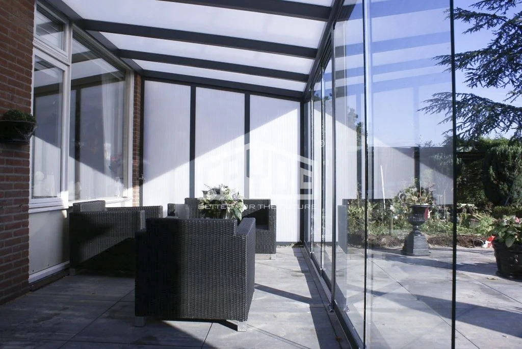 
Aluminum roof lantern alon glass screened porch glass house prefab house sunroom 