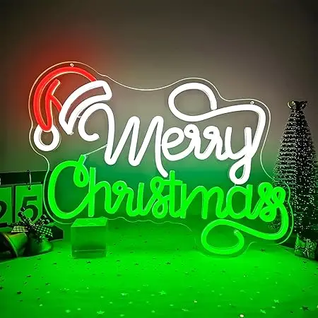 iPixel Merry Christmas Led Sign Light With Acrylic Panels Wall Decor Nightlight For Parties Bedroom Christmas Neon