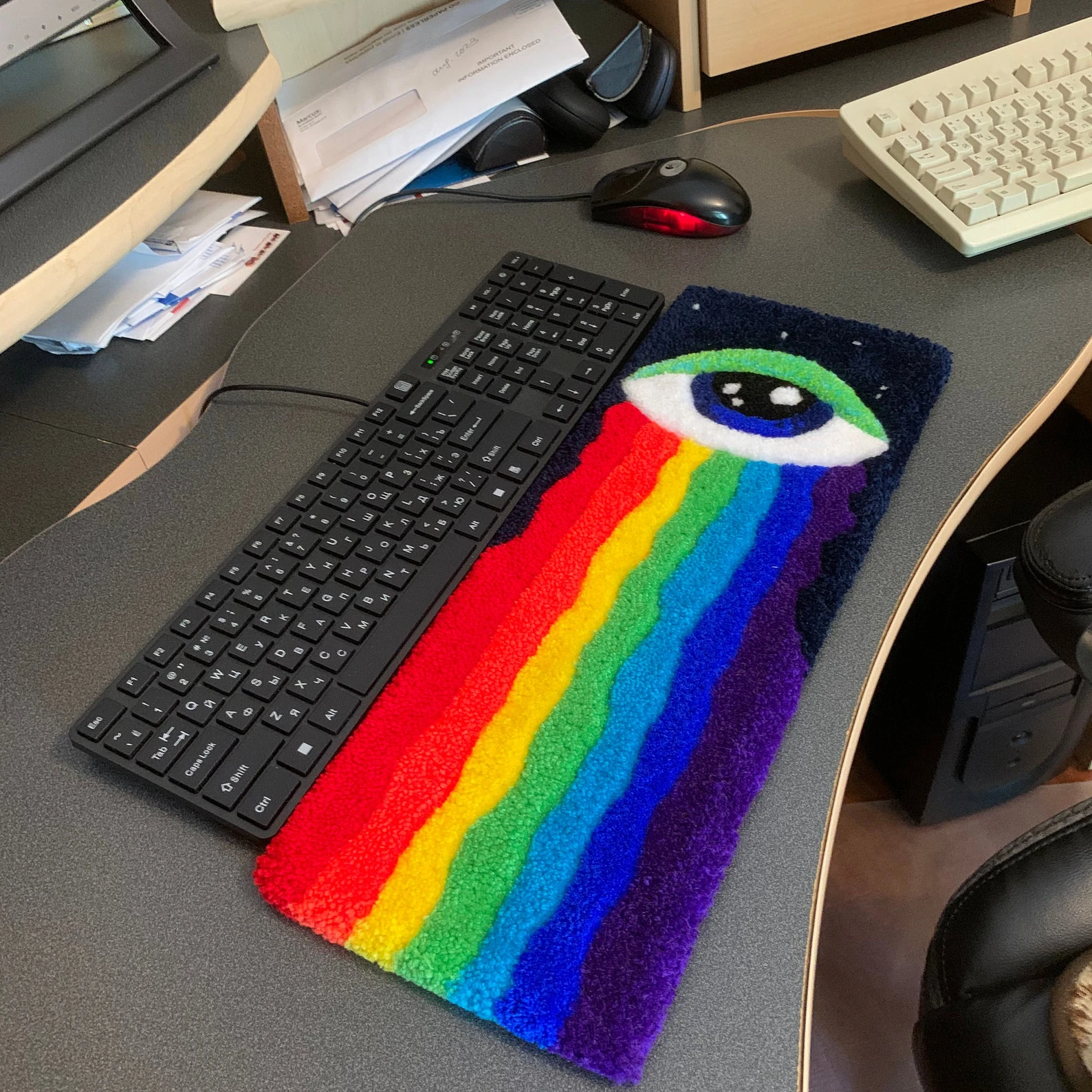 Customized Colorful Abstract Pattern Soft Keyboard Wrist Rest Easy Typing and Wrist Pain Relief pad for Office