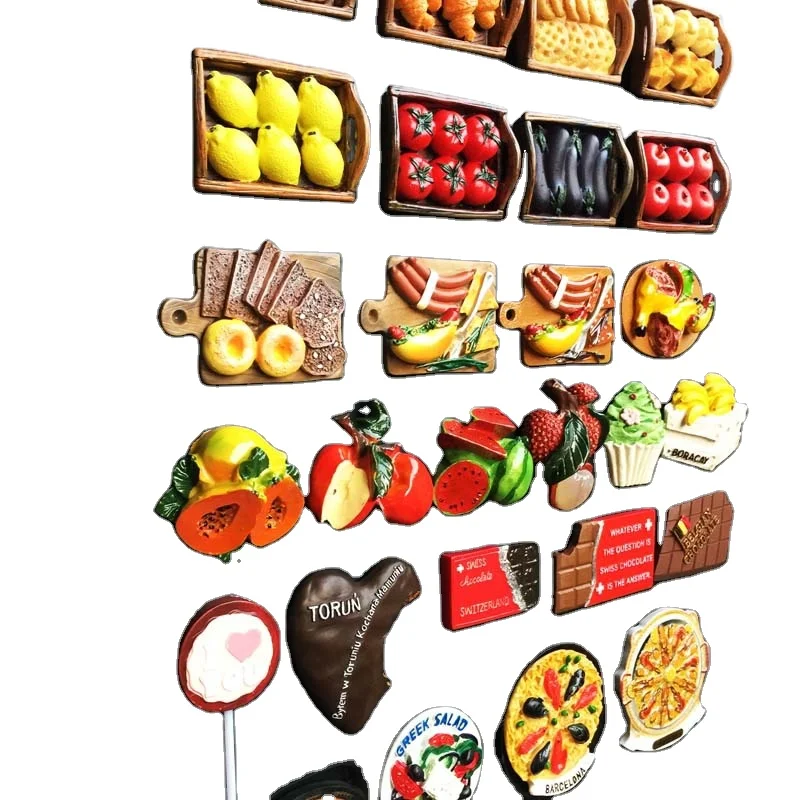 Hot selling custom resin fridge magnet Fruit refrigerator magnets wholesale lovely resin fruit office home decor