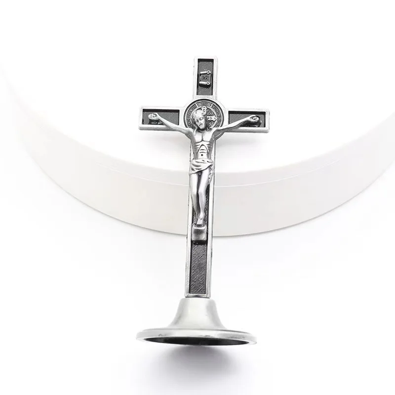 Religious Jesus Cross with Base Crafts Home and Car Decoration