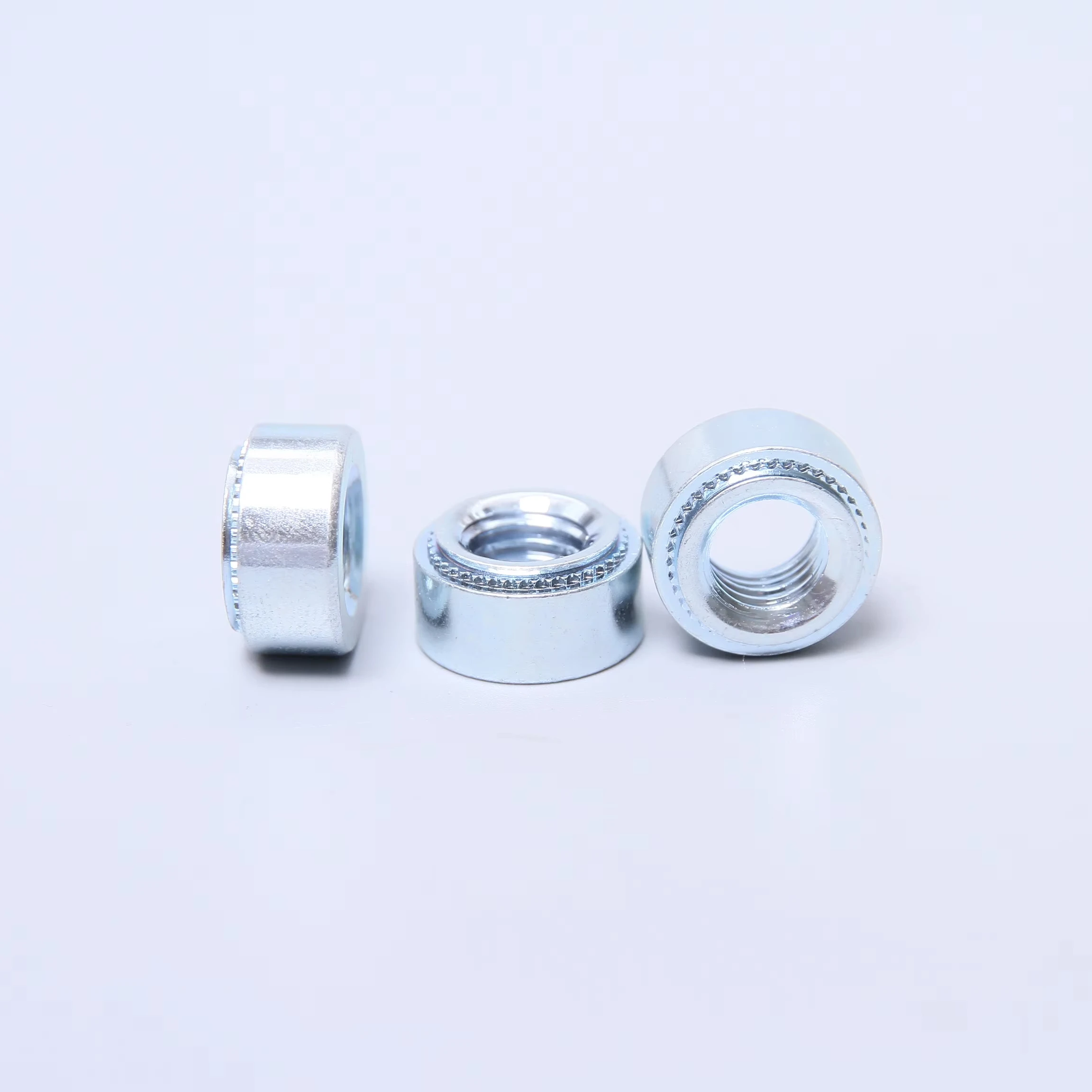 m6 Carbon Steel Pressed Riveted Knob Nut 3/8 Nylock Star Nut with Galvanized Zinc Plated Passivated Finish Clinch Type