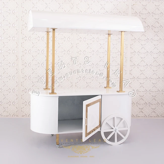 High Quality White Stainless Steel New Products Candy Cart Wedding Party Supplies