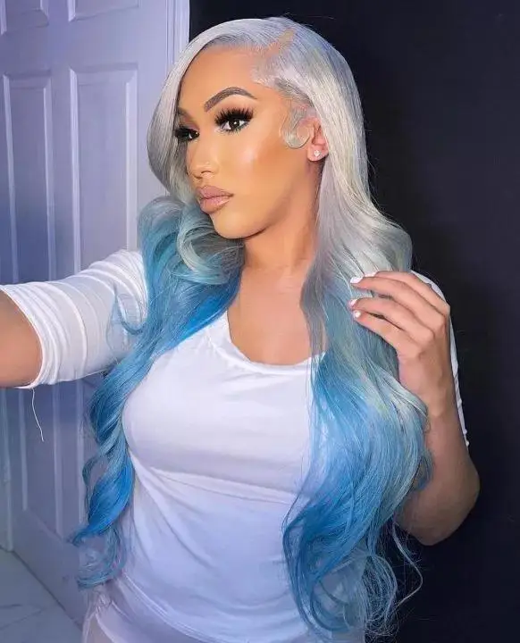 Pre Plucked natural hairline with baby hair colorful Synthetic Lace front hair wig for Women