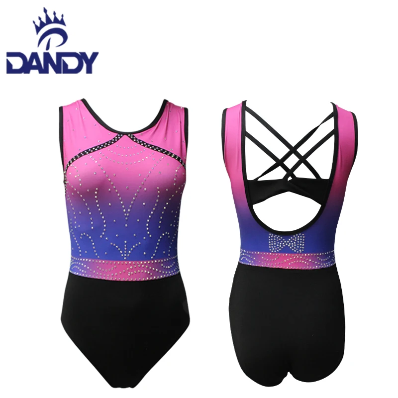 Gymnastics Competition custom girls shiny ombre styles women design gymnast bodysuit gymnastics ballet leotard adult