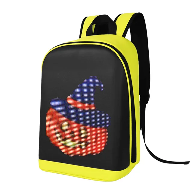 Customize Famous Brands Designer Smart Pix LED Backpack With Led Screen APP control backpack USB