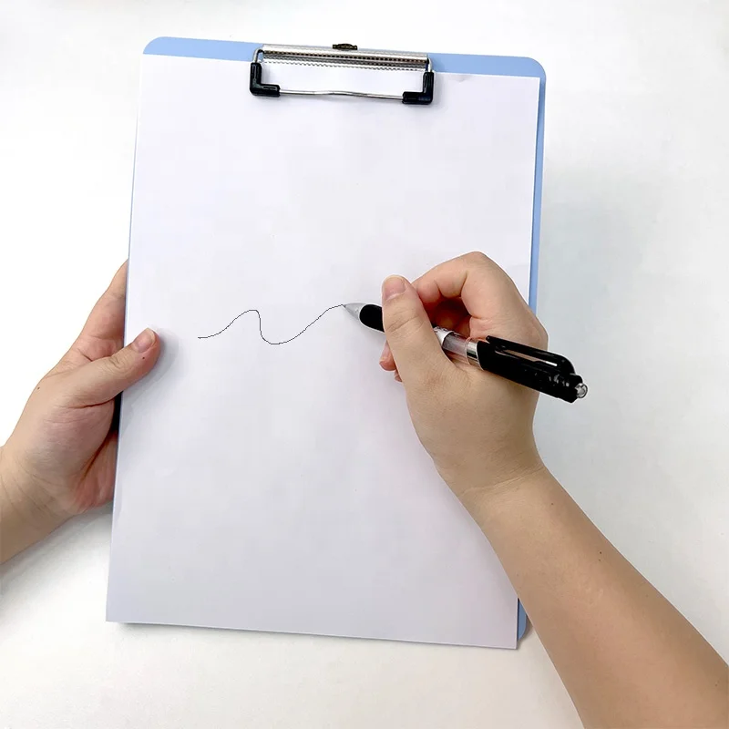 Plastic Multiple Colors Clip Boards With Low Metal Clip Hangable Low Profile Clipboard Standard A4 Letter Size For Student