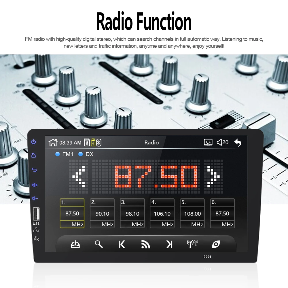 Lower Price 7' 1DIN 1+16 GB FM USB 800*480 Rear-view Camera Multimedia Android 10.0 Radio Player