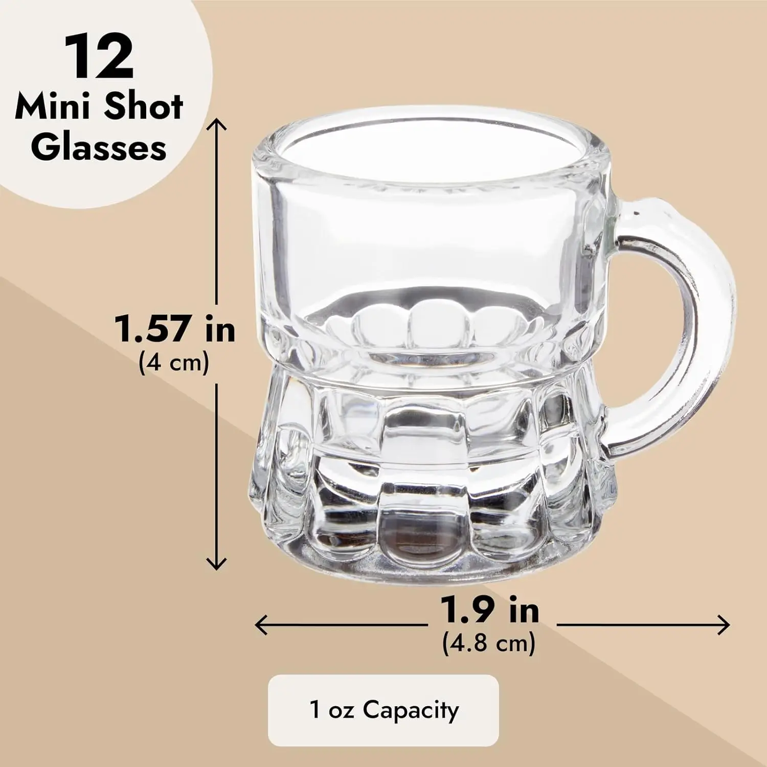 20ml  Mini Beer Mug Shot Glasses with Handles for Party Birthday