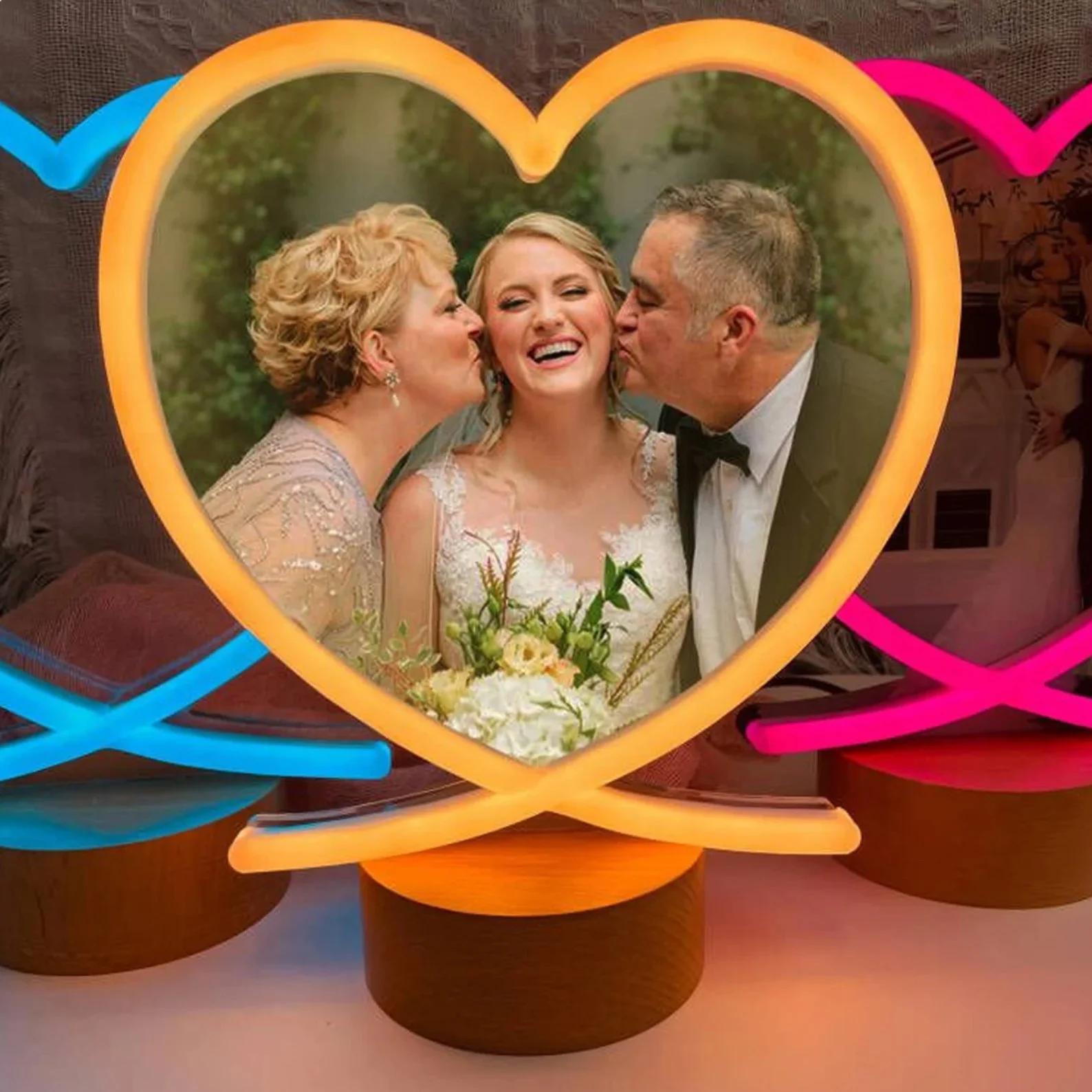 Custom Home Decor Display Neon Sign LED Neon Light Photo Stand Led Light up Photo Frame for Holiday Presents