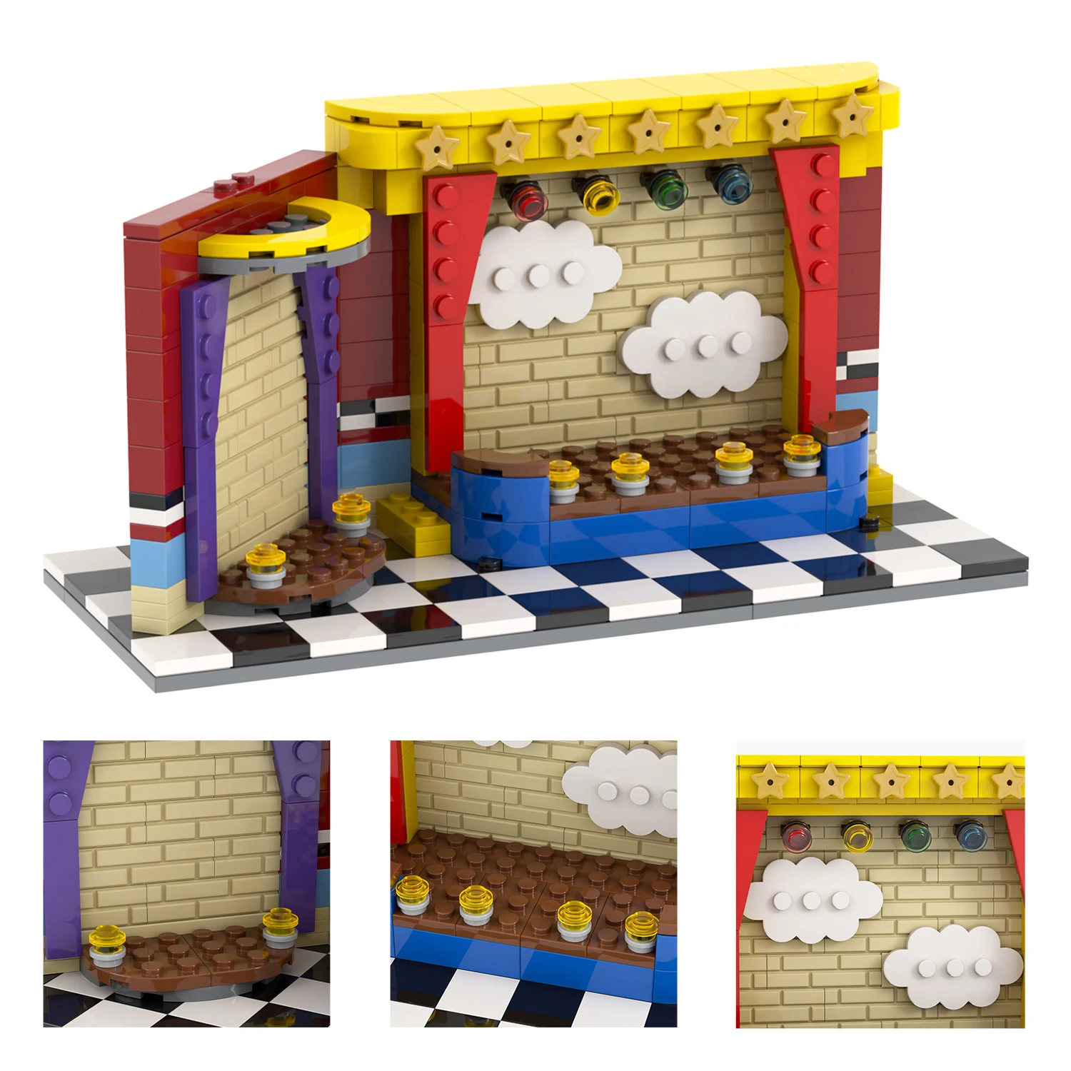 MOC1423 FNAF аниме версия сцены 286 шт. кирпичи ужасов Полуночный медведь модель Конструктор игрушки для детей