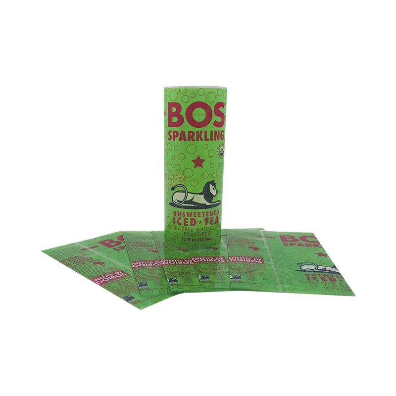 digital printing custom Print logo wholesale heat PET film tunnel plastic transparent shrink label for beer water bottle