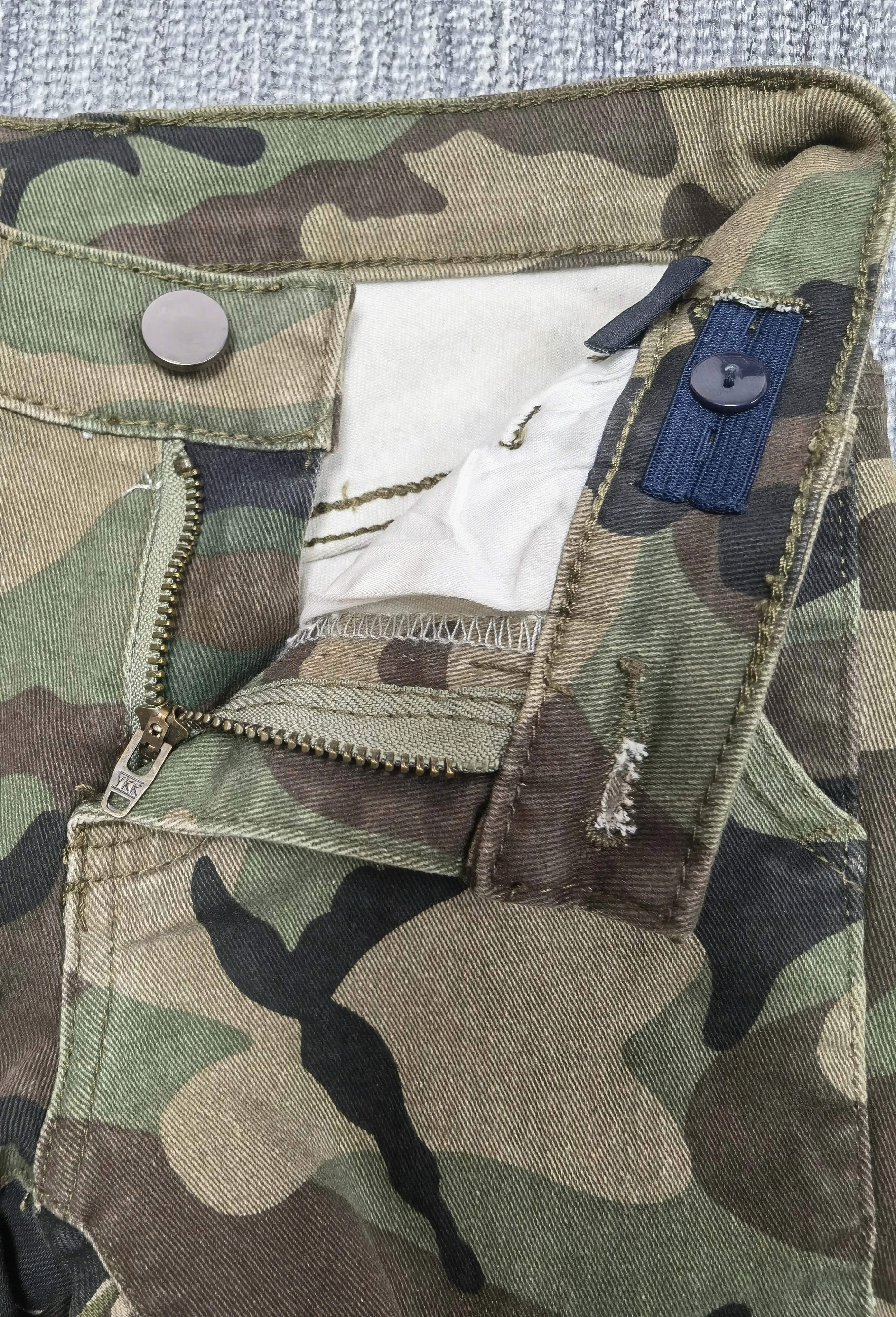 In stock New Fashion High Quality children military green camouflage cargo jeans stacked trousers for boys kids jeans