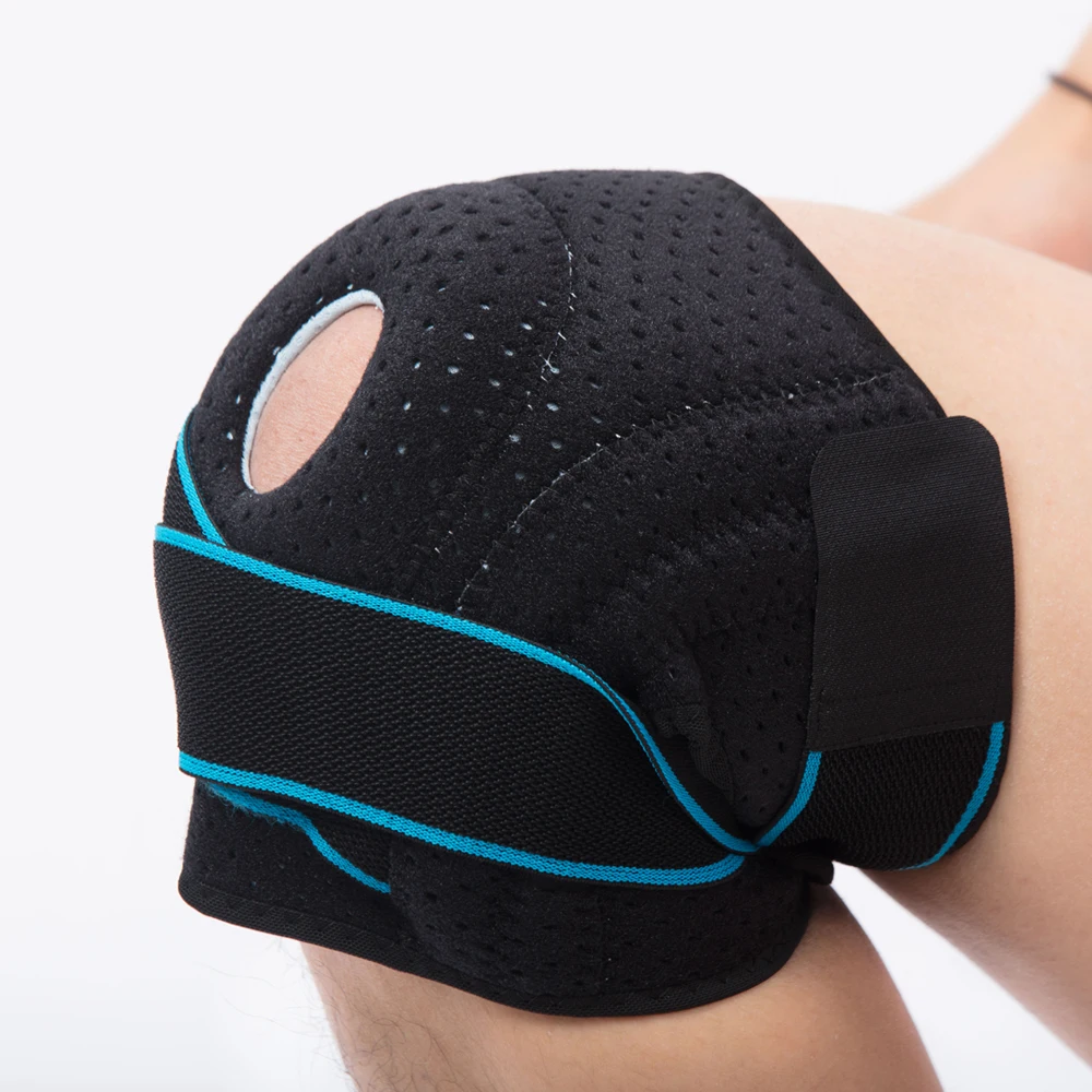 Huali Fitness cycling running patella knee pads knitted sports warm straps knee brace silicone knee protective gear
