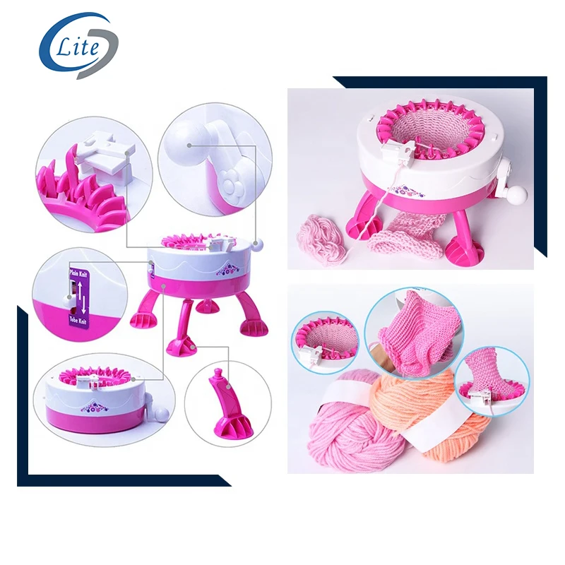 48 Needles Smart Weaving Loom Round Spinning Knitting Machines with Row Counter, Knitting Board Rotating Double Loom