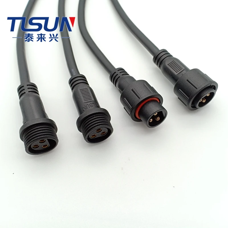 Водонепроницаемый Штекерный и гнездовой кабель 3x20awg 2517 3pin водонепроницаемый разъем