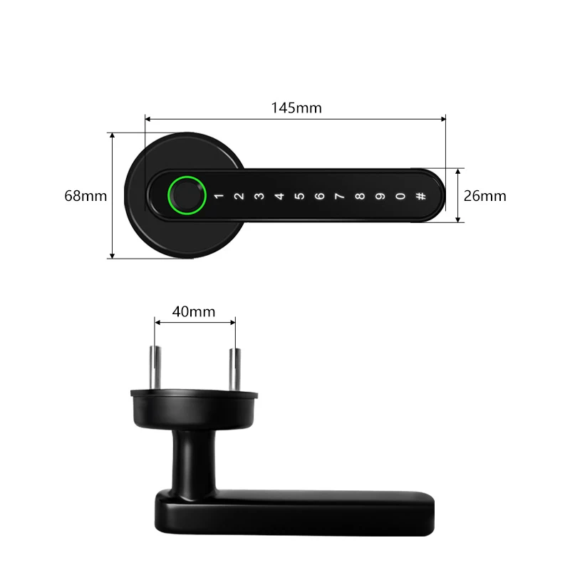 WiFi  APP wireless electric Fingerprint Handle deadbolt lock smart door lock