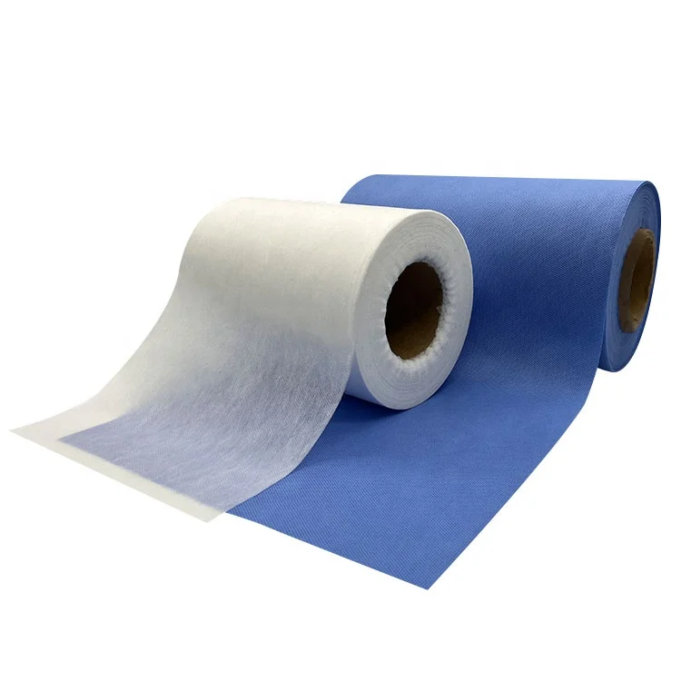 Surgical Gowns Non Woven Material Breathable Antistatic Blue Polypropylene Spunbonded SMS Nonwoven Fabric