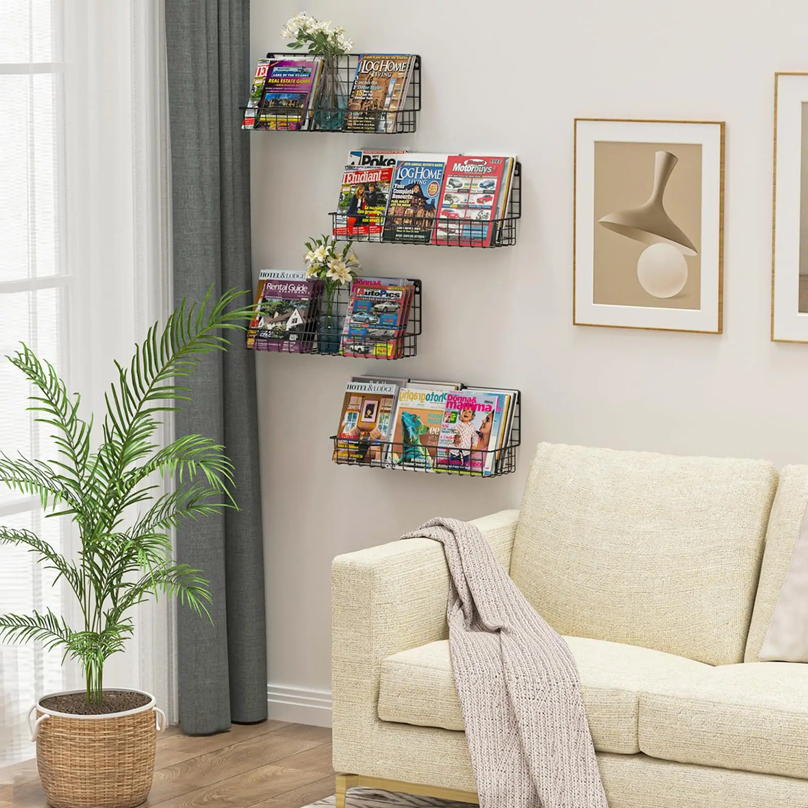 Hot sale Floating Book Wall Mounted Metal Kids Bookshelf Display Stand Open rack shelf for Kids Nursery Toddler Classroom