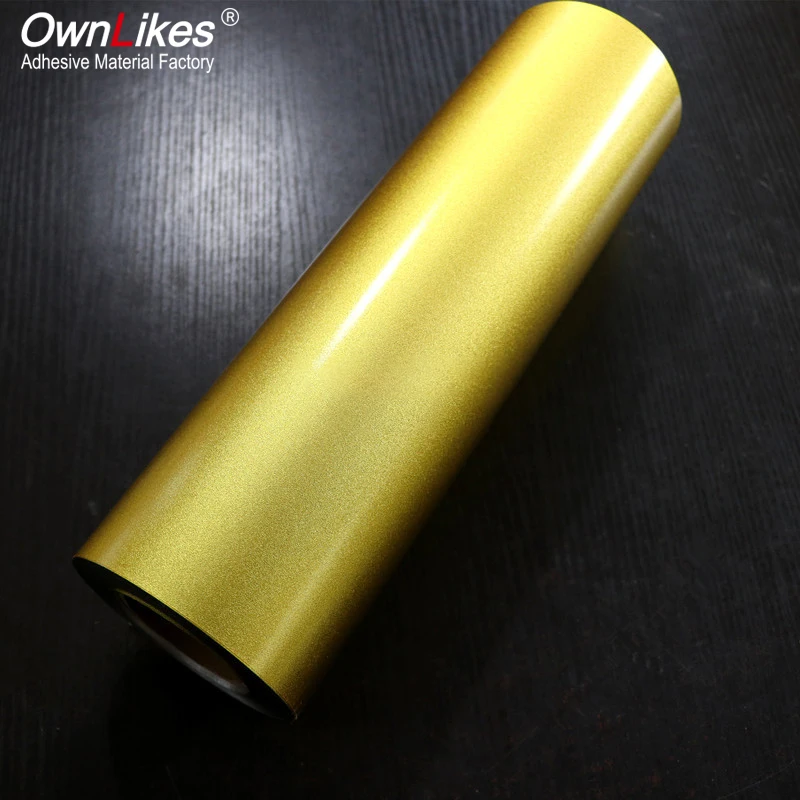 Flexography Glossy Golden Eco Solvent Printing Pvc Roll Printable Adhesive Car Wrap Vinyl Sticker Self