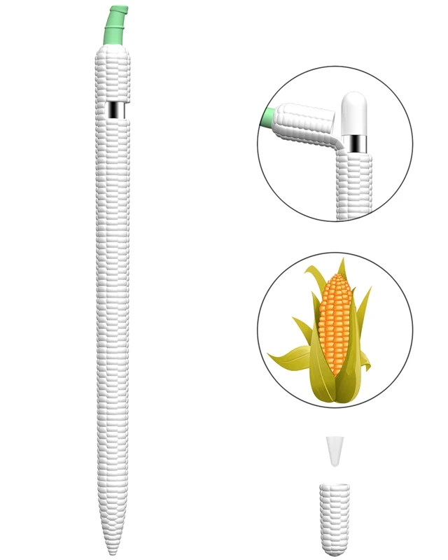 New Corn Design Case Protective Silicone Sleeve With Magnetic Charging For Apple Pencil 1St Generation Stylus Tip Cover
