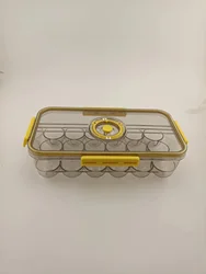 Egg Storage Holder Container For Refrigerator Recordable Time Egg Trays Box Holder 18 Grid Eggs For Kitchen Fridge