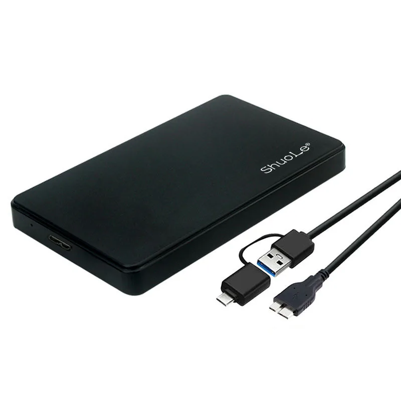 USB3.0 plastic 2 in 1 double wire/mobile hard disk box 2.5 inch notebook SATA serial port SSD desktop box