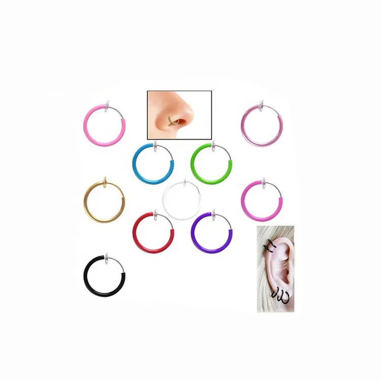 supplier non ear hole spring elastic rod ear ring clicker student imitated clip on earring