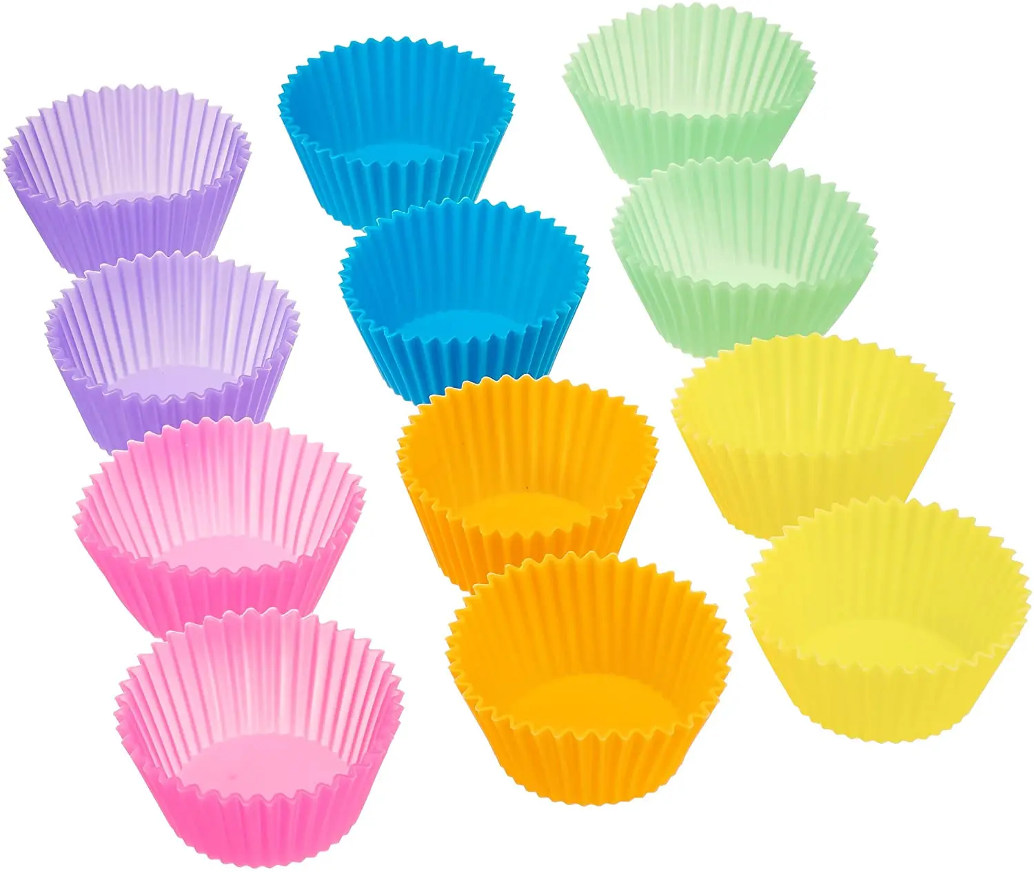 
BPA Free Reusable DIY Muffin Colorful Round Silicone Baking Molds 