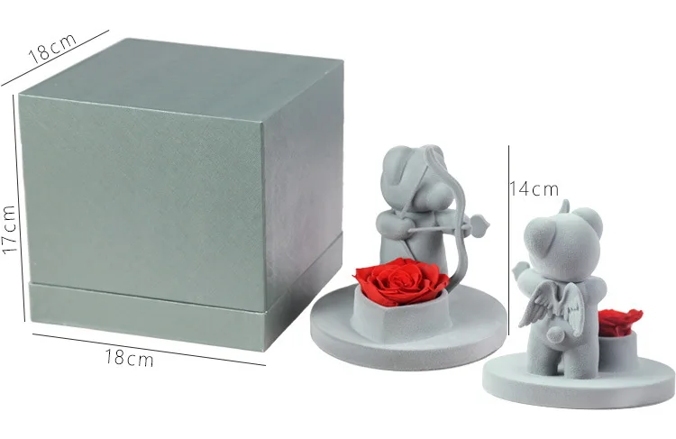2019 Роза подарок на день Святого Валентина Мишка-роза мишка для девочек медведь плюшевые игрушки Подарочная коробка тедди