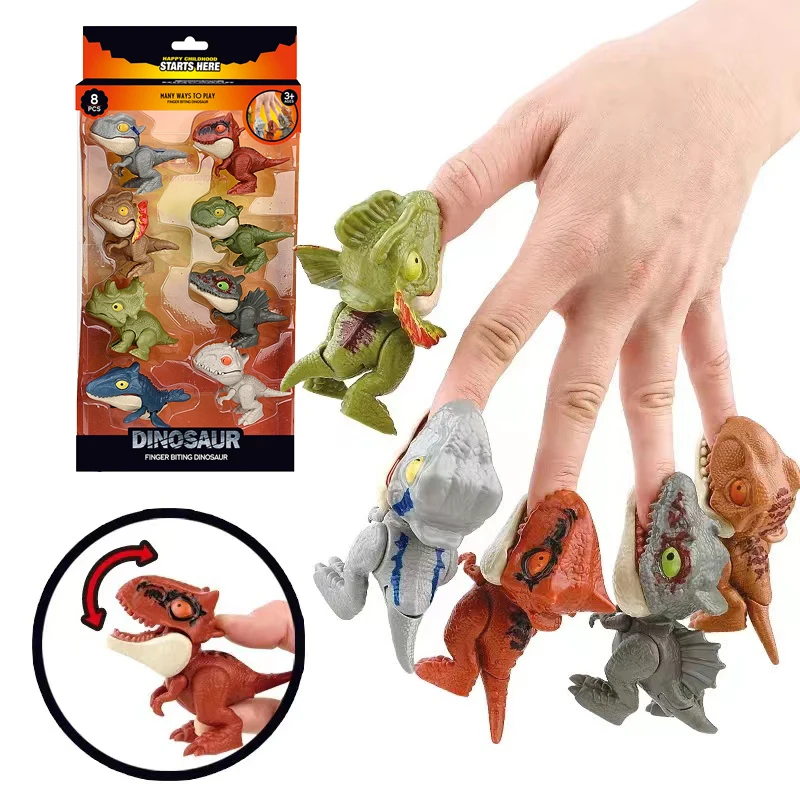2024 Hot selling biting hand dinosaur toy new strange multi-articular movable Overlord animal model fun toys for children