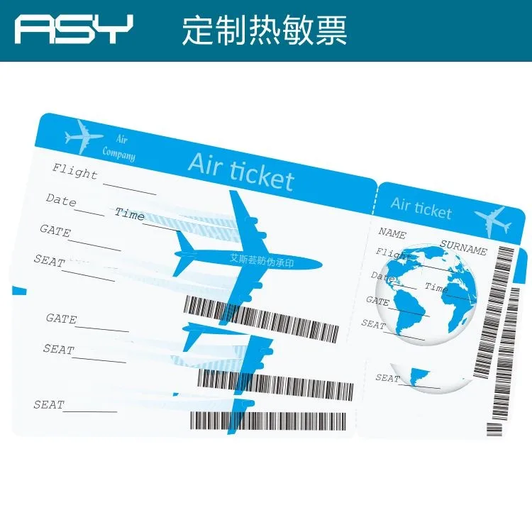 
Customized Thermal airline boarding pass Airline boarding pass Thermal plane ticket Thermal flight tickets 