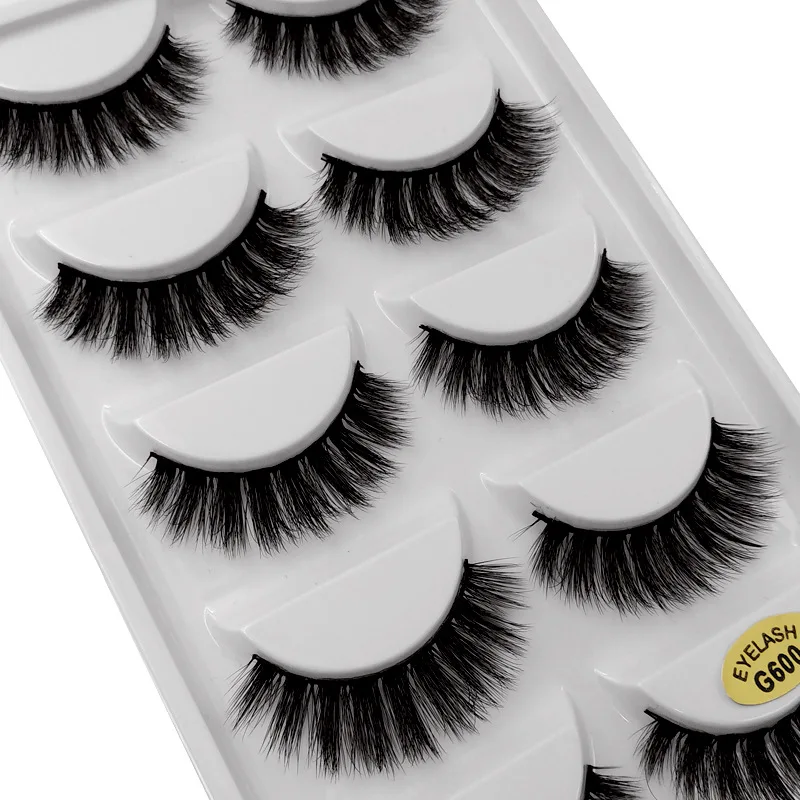 Real 5D Mink 5 pairs Multi-Layered Fake Eyelash Manufacturer G500 G600 G700 G800 false mink lashes