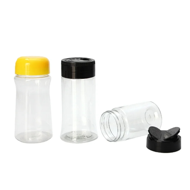 New Cheap 300Ml Container Kitchen Round Plastic Seasoning Spices Jars And Shaker Spice Bottle With Customized Lid