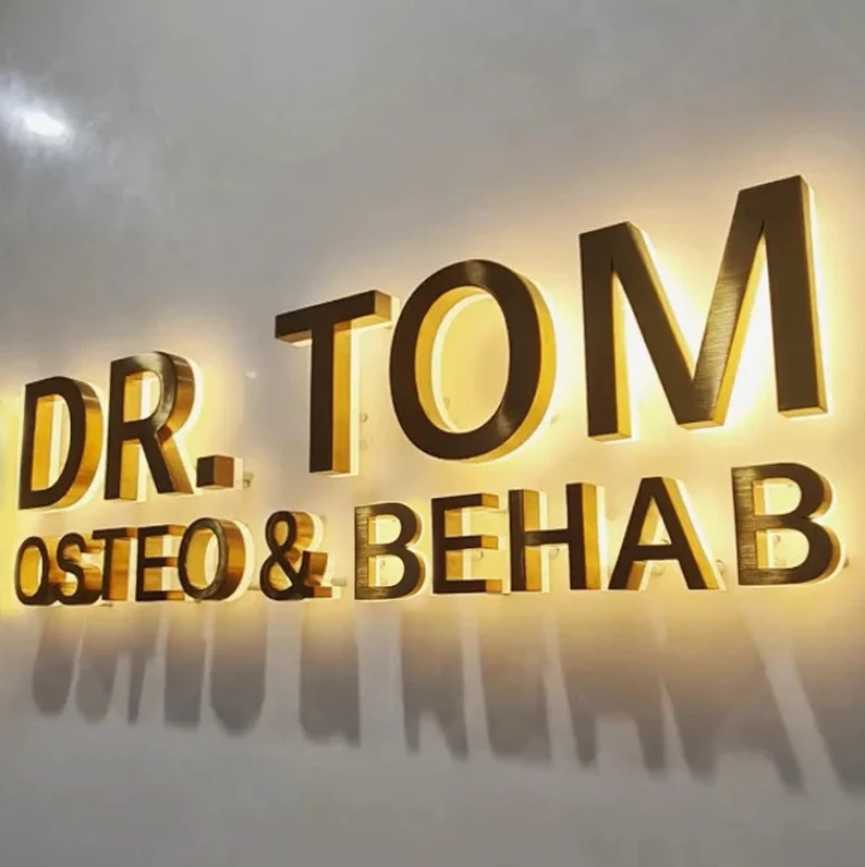 lighted luminous business sign and logo outdoor storefront custom channel signs for business 3d led sign board outdoor