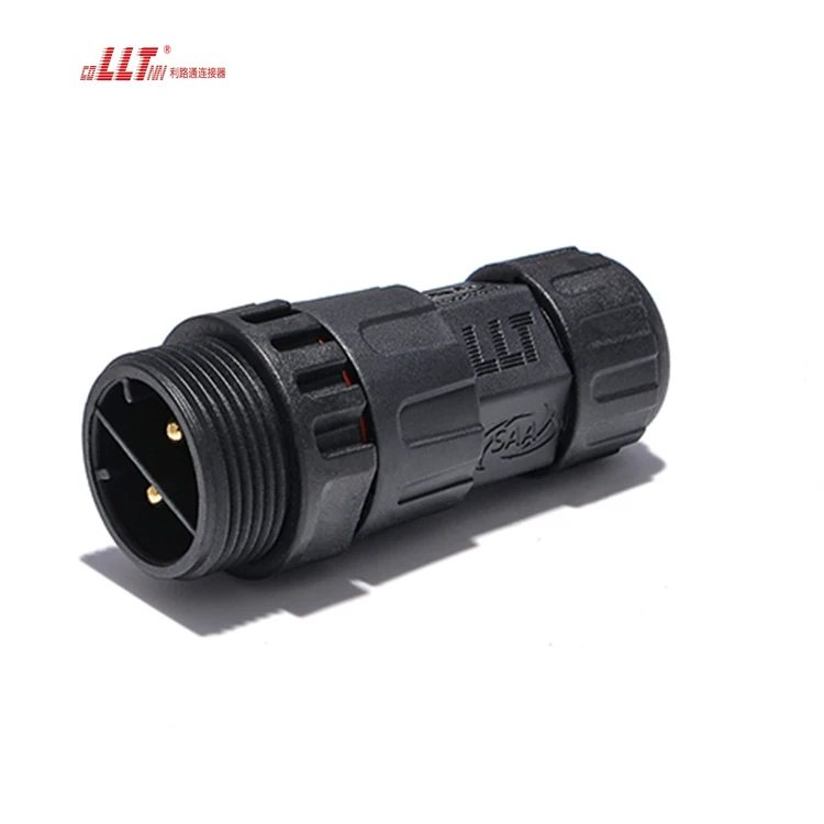 llt 2 pin wire  M25 Electric assembly Male Female Led Nylon watertight connector