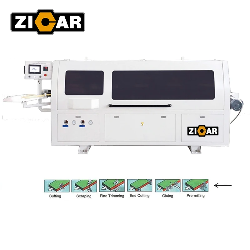 ZICAR full line production machine adhesive tape edgebander machine bandes de chant pvc et abs wood plywood edge banding machine
