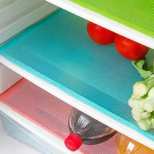 New arrival refrigerator mats fridge waterproof,rectangular washable anti slip mat for kitchen drawers,plastic refrigerator liners