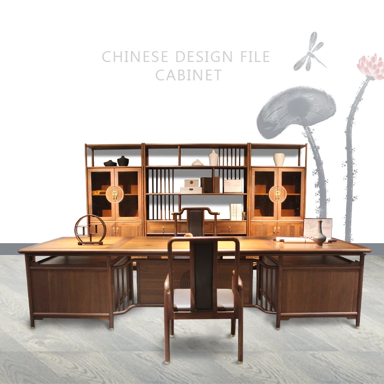 2020 New design Chinese large wooden filing cabinet solid wood display cabinet office