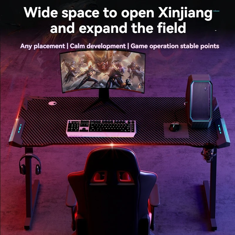 2024 YOUTAI Modern Wholesale Z Structure Design Gaming Desk Gaming Table With Led Light