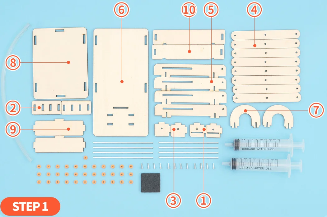 M-17 DIY Kids Educational DIY Toy Science Toys Scientific Experiment Kit Wood Hydraulic Pressure Handmade for Kid Physics School