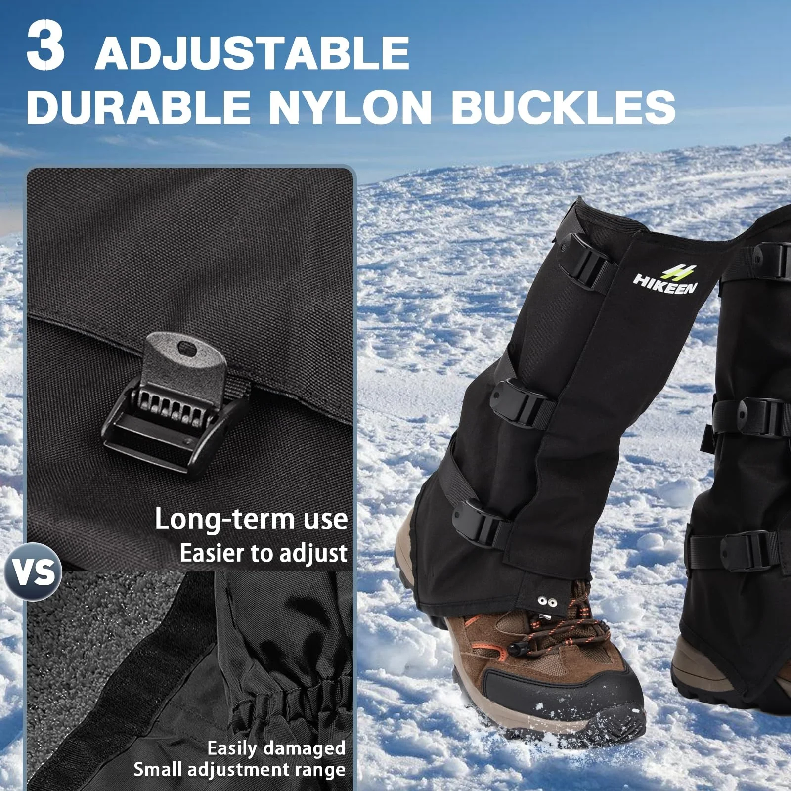 Hikeen Outdoor Climbing Skiing Leggings Cover 1000D nylon Waterproof Gaiters for Hunting