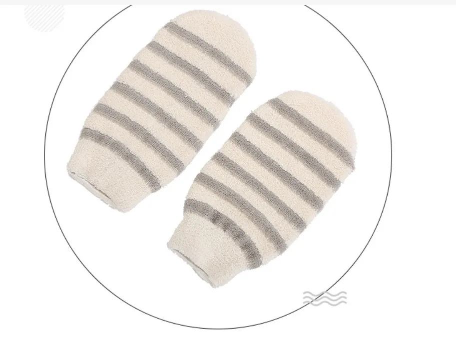 Hot Selling Exfoliating Dual Texture Bath Gloves For Shower Remove Dead Skin Body Scrubber Bath Scrub Mitt
