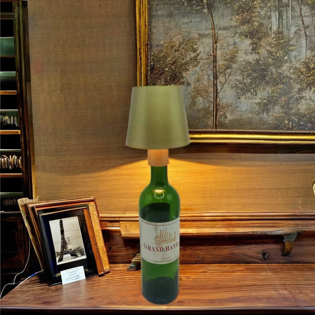 LED Cordless Portable Battery Wine Bottle Mushroom Lamps Restaurant Bar Table Lamp Rechargeable Modern Touch Desk Light