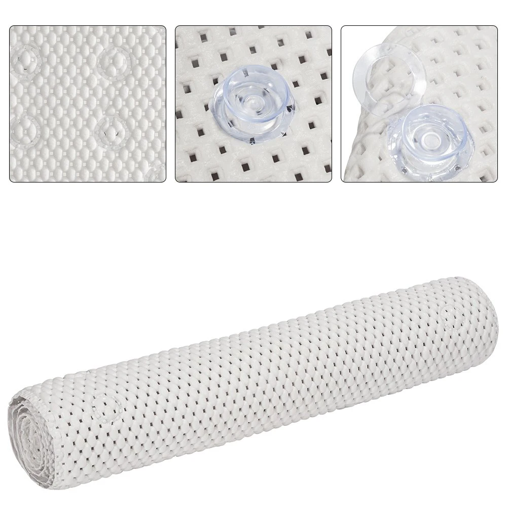 
Non-Slip Bathtub Mat Soft Rubber Bathroom Bathmat with Strong Suction Cups 