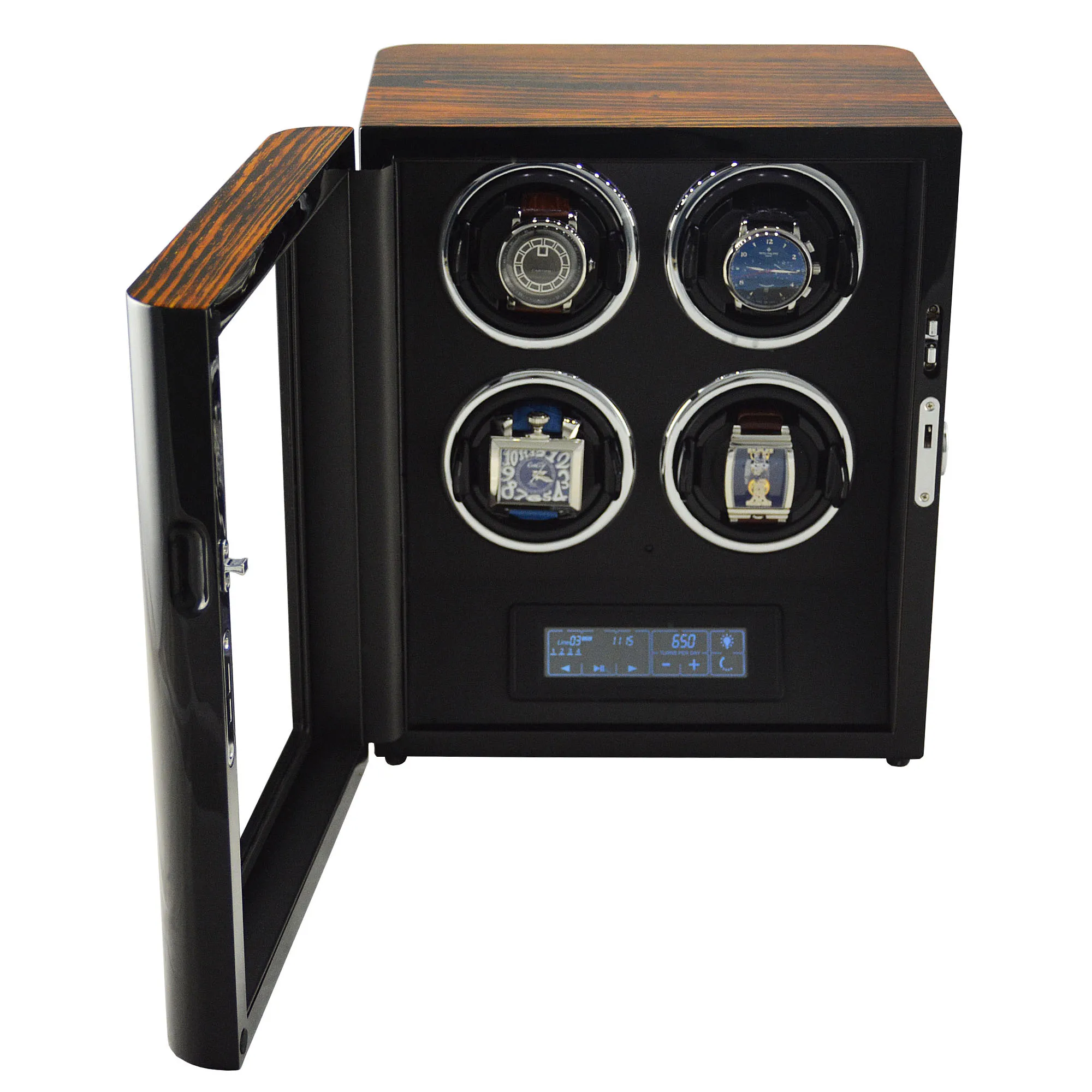 Прямо с завода 4 часы автоматические Winder японский мотор GC03-Q85ZB-L-AR фортепиано живопись для мобильного часо-коллекция светодиодный свет
