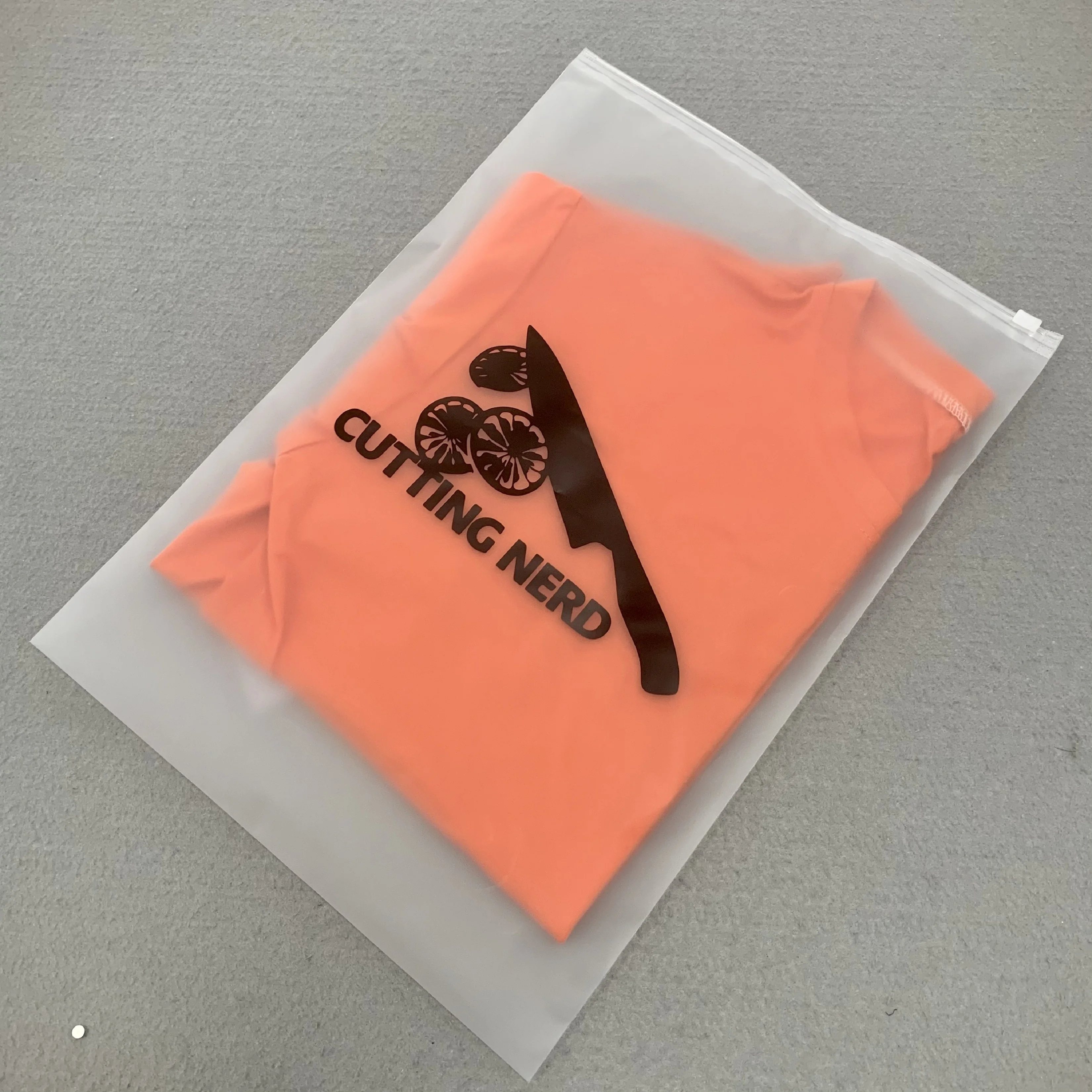 Wholesale evening dresses custom clothing frosted zipper bags custom zipper bag sock packaging ziplock bag